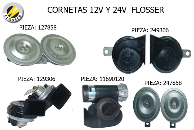 corneta juego pito 12voltios flosser. Cód. 127858