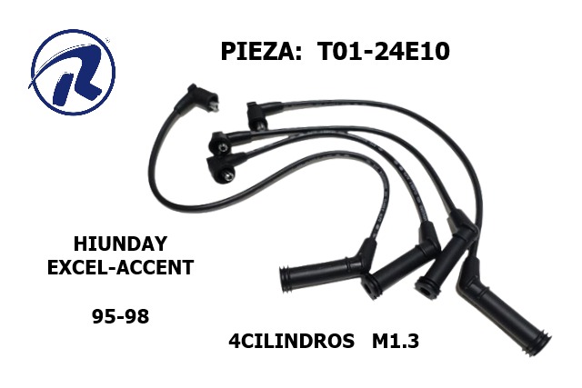 Cable bujia hyundai excel 4c. Còd. T01-24E10