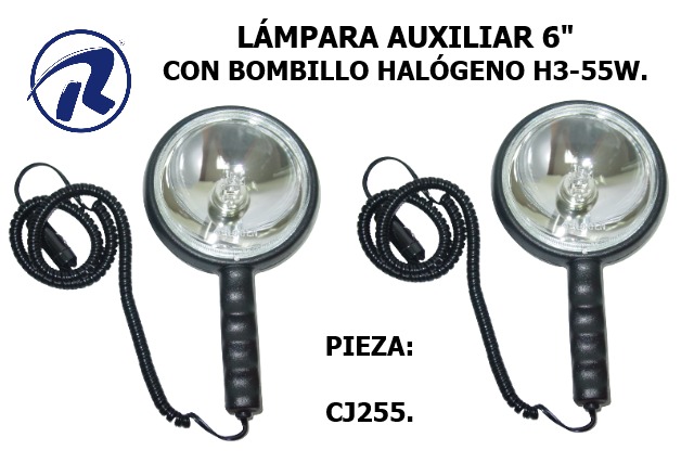 Lampara auxiliar 6pulgadas con bombillo. Cód. CJ255