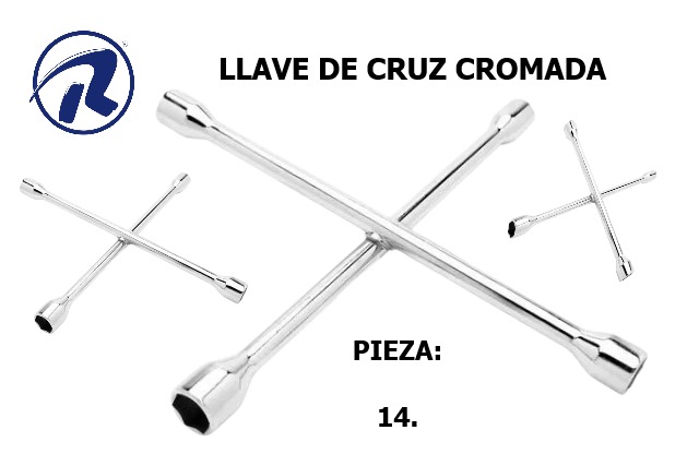 Llave de cruz cromada grande
