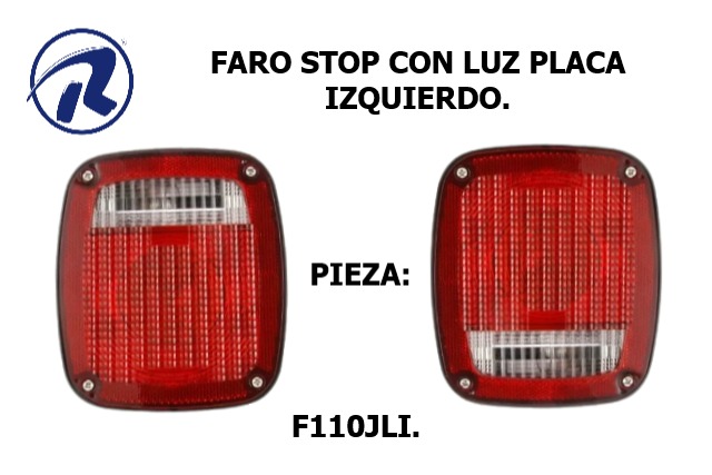 Faro stop jeep s/luz placa izq